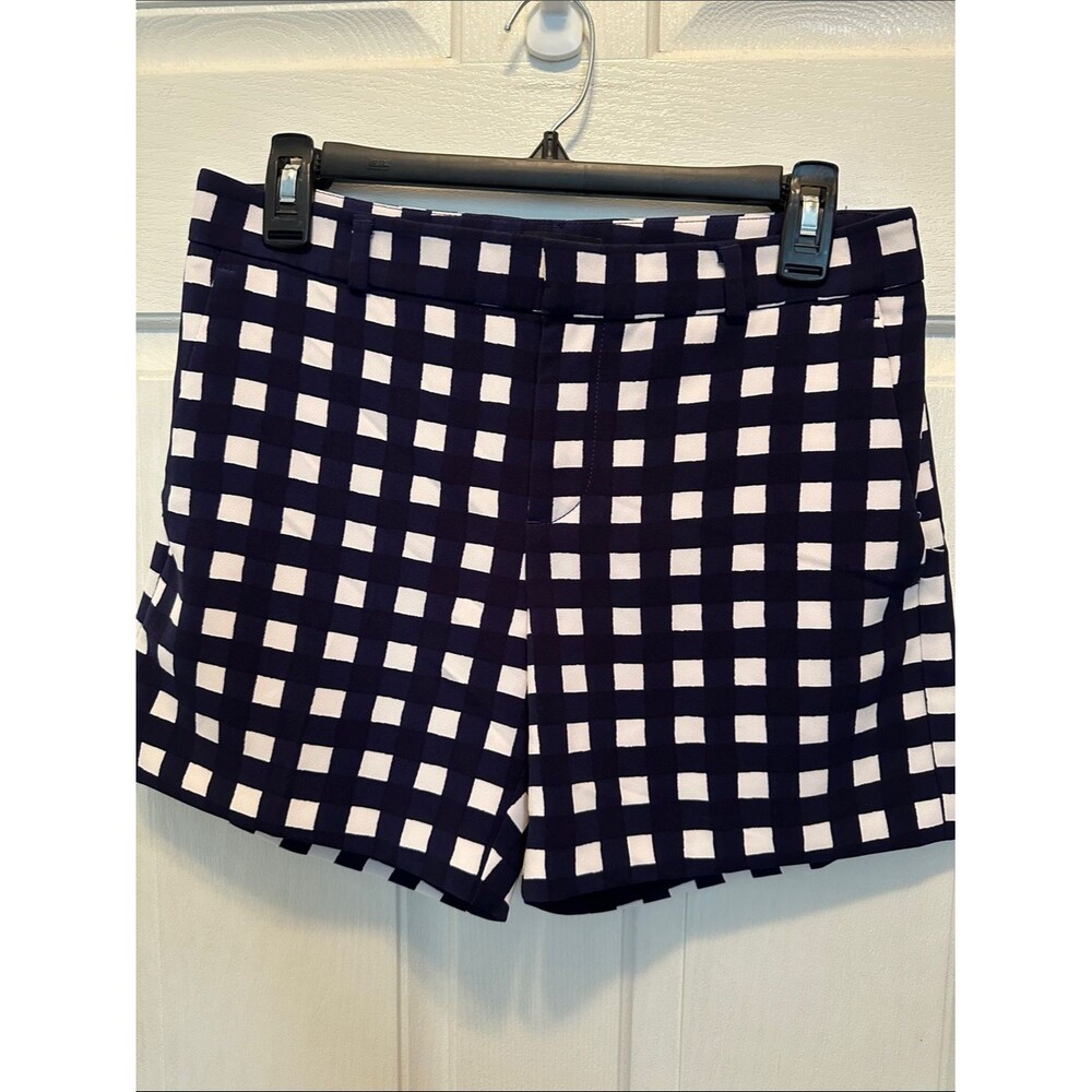 Banana Republic Classic Navy & White Checked Shorts Size 2 Vacation Summer